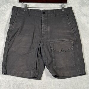 Todd Snyder Cargo Shorts Mens 33 Black Button Fly Utility Pocket Casual Stretch
